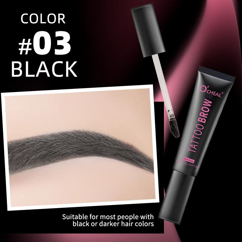 Brow Dye Color Cream Set: Long-Lasting Eyebrow Tinting Cream (Included Brow Stencil + Applicator Brush)