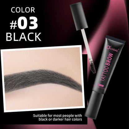 Brow Dye Color Cream Set: Long-Lasting Eyebrow Tinting Cream (Included Brow Stencil + Applicator Brush)