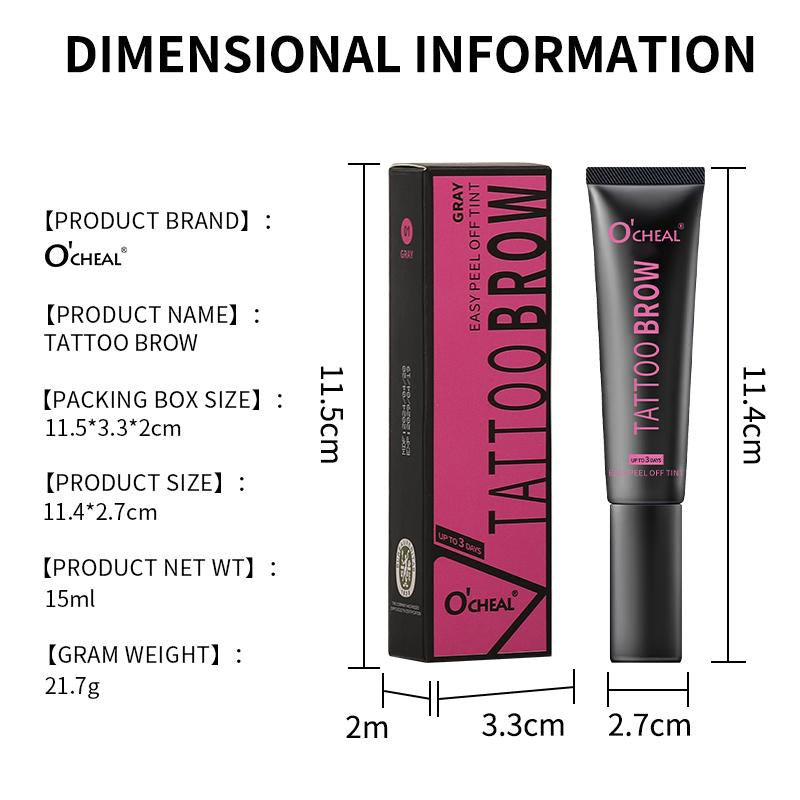 Brow Dye Color Cream Set: Long-Lasting Eyebrow Tinting Cream (Included Brow Stencil + Applicator Brush)