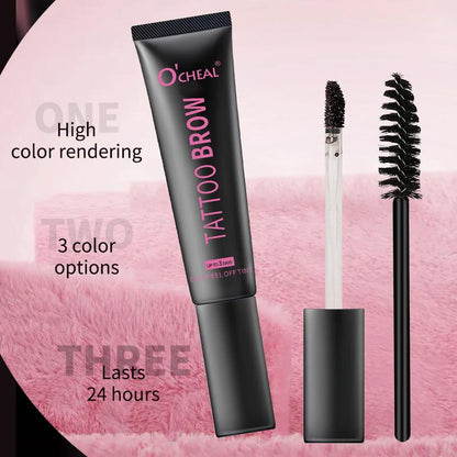 Brow Dye Color Cream Set: Long-Lasting Eyebrow Tinting Cream (Included Brow Stencil + Applicator Brush)