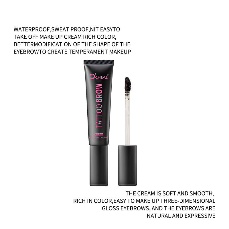 Brow Dye Color Cream Set: Long-Lasting Eyebrow Tinting Cream (Included Brow Stencil + Applicator Brush)