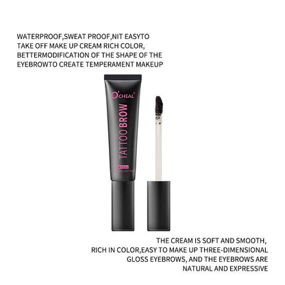 Brow Dye Color Cream Set: Long-Lasting Eyebrow Tinting Cream (Included Brow Stencil + Applicator Brush)